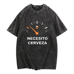 Men's Crew-Neck T-Shirt with Letter Pattern