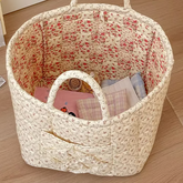 Boho-Chic Quilted Floral Storage Basket