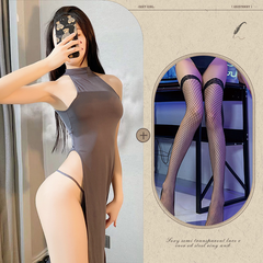 High-slit long skirt cheongsam pajamas