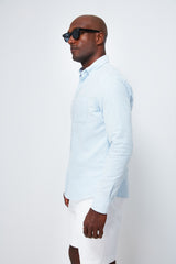 Cloud Chalk Stripe Stretch Oxford Shirt