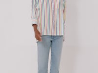 Rainbow Striped Adair Boyfriend Shirt