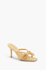 Natural Straw Margi Bow Heeled Sandal
