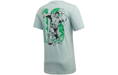 adidas Marvel Hulk Green Cartoon Printing Round Neck Short Sleeve light green FN1762