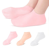 A pair of foot skin care elastic socks