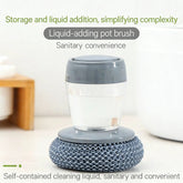 Automatic Liquid Filling Comfort Handle Soap Dispense Palm Brush for Kitchen Sink Pot Bowl Cleaning