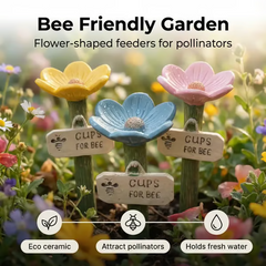 Flower-shaped resin bee watering station