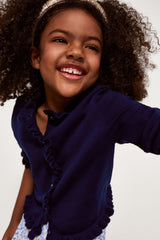 Navy Frill Cardigan