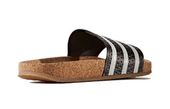 (WMNS) adidas originals Adilette Cork Slippers Black/White BA7211
