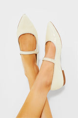 Ivory Patent Jane Flats