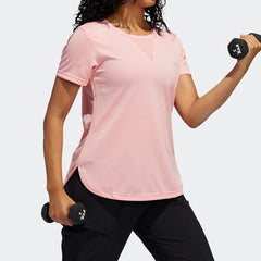 (WMNS) adidas Training 3-Stripes Tee HEAT.RDY Pink FK9619