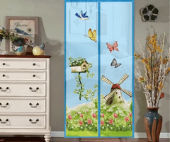 Colored magnetic anti-insect curtain