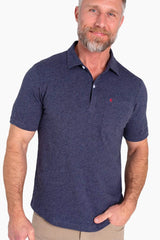 Heathered Navy Sunwashed Polo