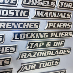 Custom Premium Magnetic Toolbox Labels for Tool Organization - 12 Pack of High Quality Magnets