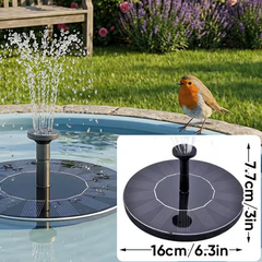 Solar-powered bird bath fountain