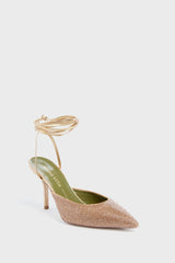 Bronze Gala Strass Lace Up Pumps