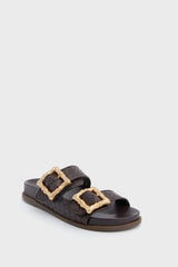 Dark Chocolate Enola Woven Sandals