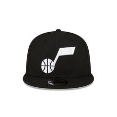 Utah Jazz Basic Black & White 9FIFTY Snapback Hat