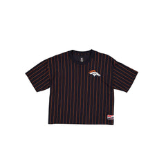 Denver Broncos Throwback Women's Cropped Pinstripe T-Shirt