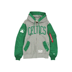 Alpha Industries x Boston Celtics Gray MA-1 Full Zip Fleece Jacket