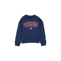 Atlanta Braves Flip Sequin Girls Crewneck
