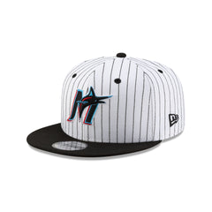 Miami Marlins Deceptor Pinstripe 9FIFTY Snapback Hat
