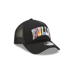 Chicago Bulls Rainbow Wordmark 9FORTY A-Frame Trucker Hat