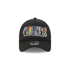 San Francisco 49ers Rainbow Wordmark 9FORTY A-Frame Trucker Hat