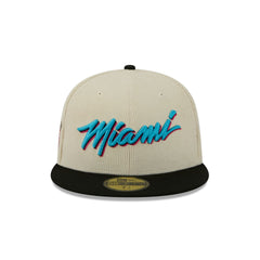 Miami Heat 2025 City Edition Chrome White Corduroy 59FIFTY Fitted Hat