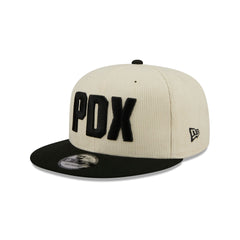 Portland Trail Blazers 2025 City Edition Chrome White Corduroy 9FIFTY Snapback Hat