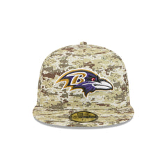 Baltimore Ravens 2025 Salute to Service Fan Gear 59FIFTY Fitted Hat