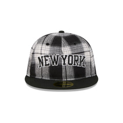 New York Knicks Grunge Plaid Retro Crown 59FIFTY Fitted Hat