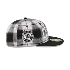 Boston Celtics Grunge Plaid Retro Crown 59FIFTY Fitted Hat