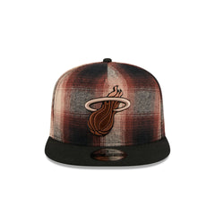 Miami Heat Grunge Plaid 9FIFTY A-Frame Adjustable Hat
