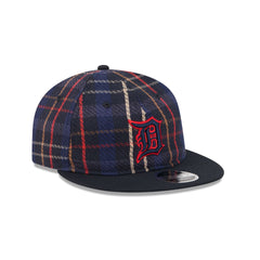 Detroit Tigers Grunge Plaid Retro Crown 9FIFTY Adjustable Hat