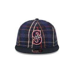 Seattle Mariners Grunge Plaid Retro Crown 9FIFTY Adjustable Hat