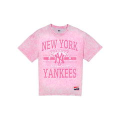 New York Yankees Throwback Vintage Wash Women's Pink T-Shirt