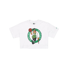 Boston Celtics Summer Women's White Cropped Jersey T-Shirt