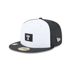 Texas Rangers 2026 Clubhouse Black & White 59FIFTY Fitted Hat