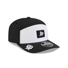 Athletics 2026 Clubhouse Black & White Split Panel 9SEVENTY Stretch-Snap Hat