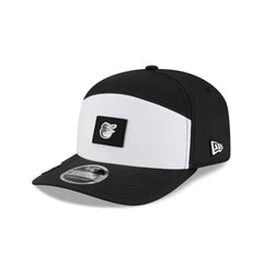 Baltimore Orioles 2026 Clubhouse Black & White Split Panel 9SEVENTY Stretch-Snap Hat