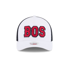 Boston Red Sox Optic White Felt Logo Women's 9FORTY M-Crown A-Frame Trucker Hat