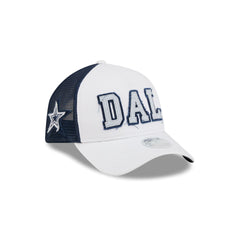 Dallas Cowboys Optic White Felt Logo Women's 9FORTY M-Crown A-Frame Trucker Hat