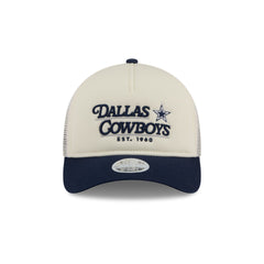 Dallas Cowboys Retro Chrome Women's White 9FORTY M-Crown A-Frame Trucker Hat