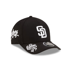 San Diego Padres Script Black and White 9FORTY M-Crown A-Frame Snapback Hat