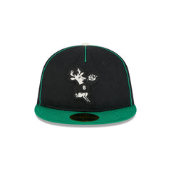 Milwaukee Bucks Felt Logo Retro Crown 59FIFTY Fitted Hat