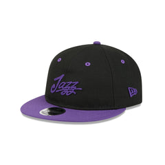 Utah Jazz Chainstitch Script Retro Crown 9FIFTY Snapback Hat