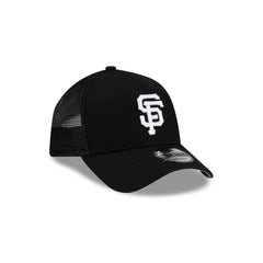 San Francisco Giants Side Script Black 9FORTY A-Frame Trucker Hat