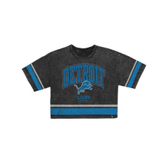 Detroit Lions Women's Vintage Stripe Cropped T-Shirt