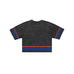 Philadelphia 76ers Women's Vintage Stripe Cropped T-Shirt