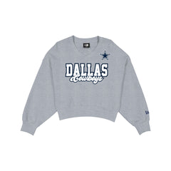 Dallas Cowboys Women's Heather Gray Glitter Crewneck